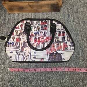 Betty Boop Women's Handbag - Black and Multicolor